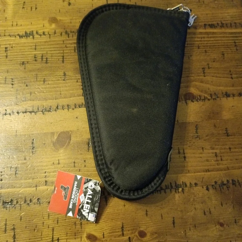 Allen 7413 Locking Handgun Case Black 13in Endura Foam Padded YKK Zippers NWT a1